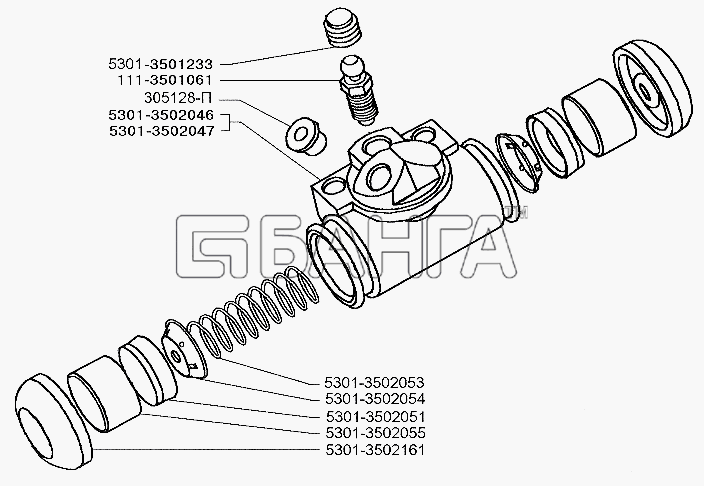ЗИЛ ЗИЛ-5301 (2006) Схема Цилиндр заднего тормоза-103 banga.ua